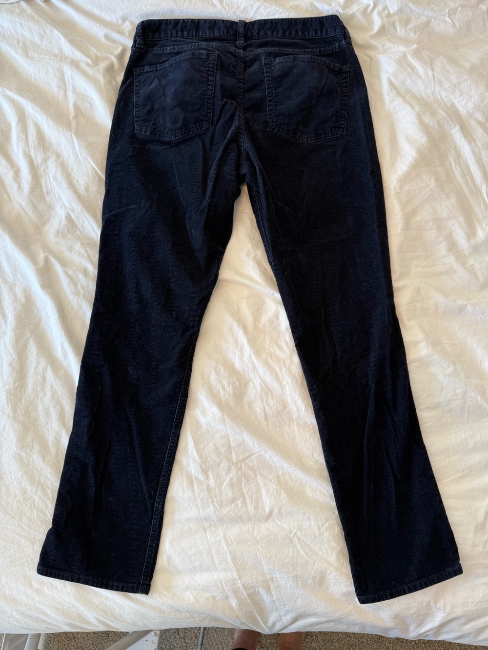 J. Crew Women’s Straight Leg City Fit 30s, navy blue, corduroy jeans